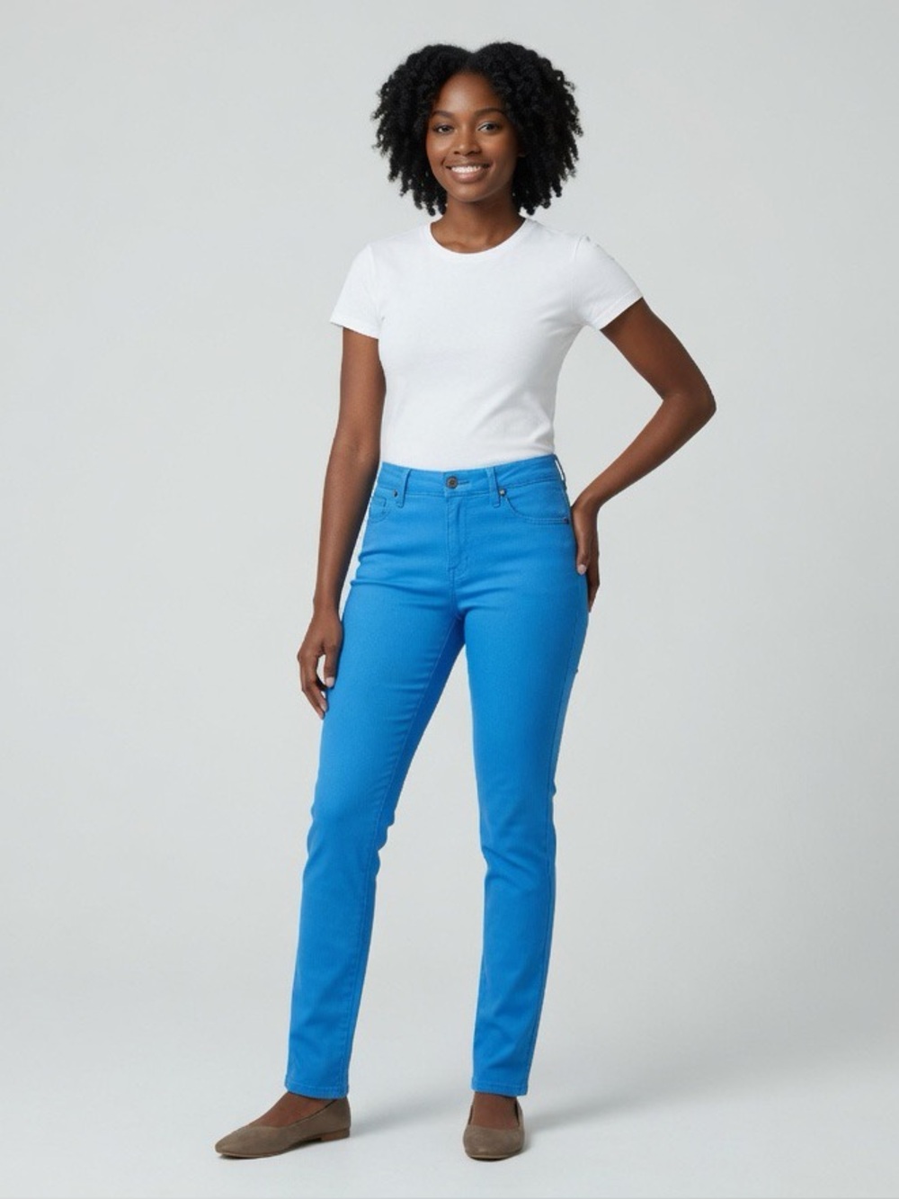 Bright Blue Women's Slim Straight Jeans